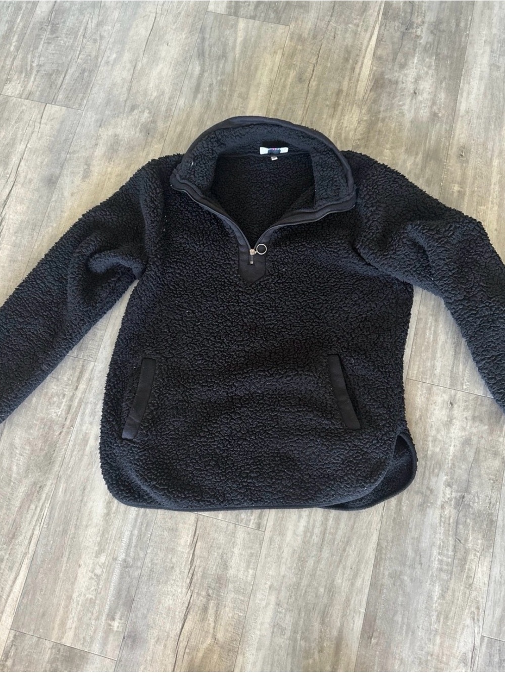 Women’s Black Sherpa Quarter-Zip Pullover Sweater